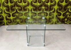 Table à manger vintage – Tout verre – Design années 80