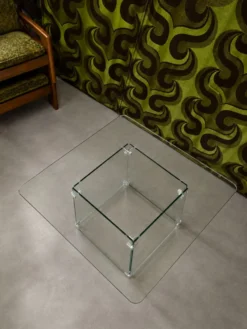 Table à manger vintage – Tout verre – Design années 80