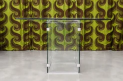 Table à manger vintage – Tout verre – Design années 80