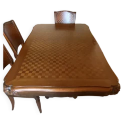 Table marqueterie et sculpture