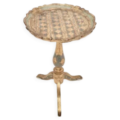 Table à martini trépied en bois doré florentin italien du milieu du siècle en sauge et