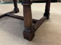 Table monastère anglaise avec allonges fin 19ème en orme et chêne