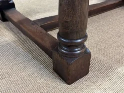 Table monastère anglaise avec allonges fin 19ème en orme et chêne