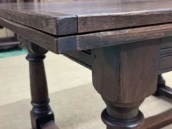 Table monastère anglaise avec allonges fin 19ème en orme et chêne