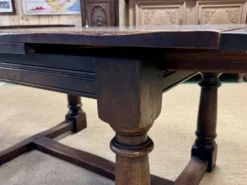 Table monastère anglaise avec allonges fin 19ème en orme et chêne