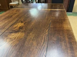 Table monastère anglaise avec allonges fin 19ème en orme et chêne