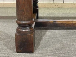 Table monastère anglaise avec allonges fin 19ème en orme et chêne