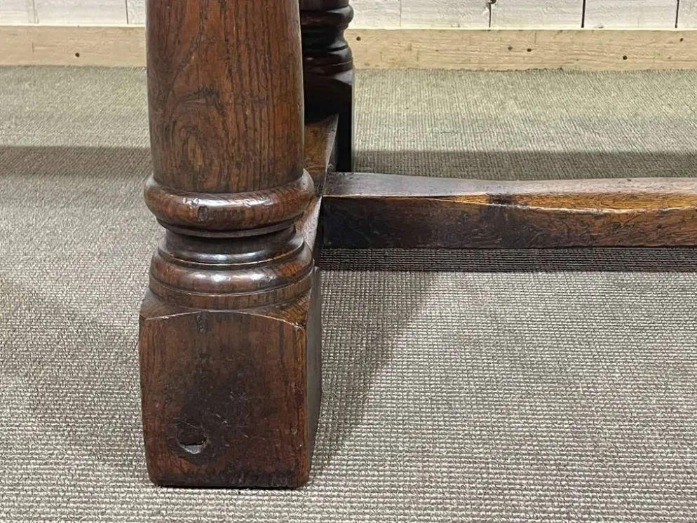 Table monastère anglaise avec allonges fin 19ème en orme et chêne