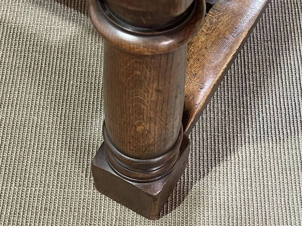 Table monastère anglaise avec allonges fin 19ème en orme et chêne