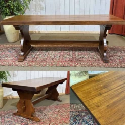 Table monastère en acajou des années 1970 - L=2m l=80cm H=75cm