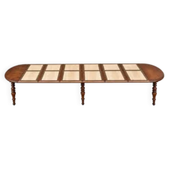 Table ovale extensible Louis-Philippe chêne massif XIXe siècle