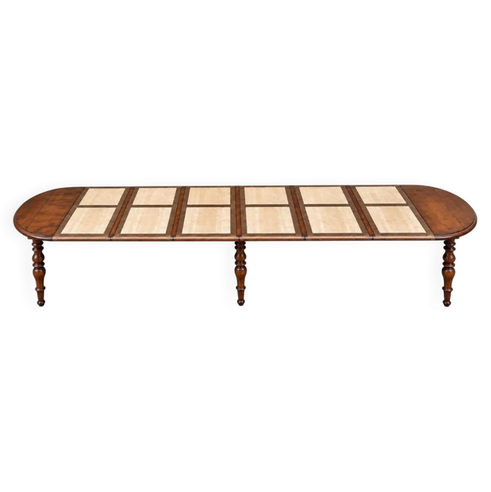 Table ovale extensible Louis-Philippe chêne massif XIXe siècle