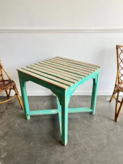 Table patine turquoise