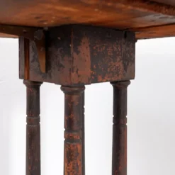 Table piédestal en bois et marbre