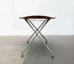 Table plateau pliant en teck alminette norvégienne du milieu du siècle de f.m. Produkt, Frederiksberg Metalvarefabrik, années 1960