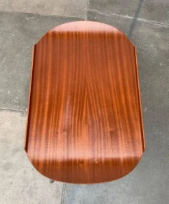 Table plateau pliant en teck alminette norvégienne du milieu du siècle de f.m. Produkt, Frederiksberg Metalvarefabrik, années 1960