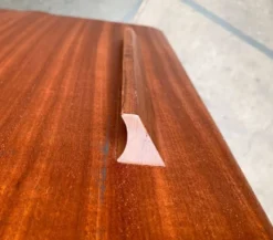 Table plateau pliant en teck alminette norvégienne du milieu du siècle de f.m. Produkt, Frederiksberg Metalvarefabrik, années 1960