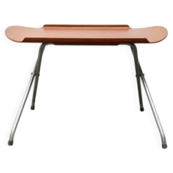 Table plateau pliant en teck alminette norvégienne du milieu du siècle de f.m. Produkt, Frederiksberg Metalvarefabrik, années 1960