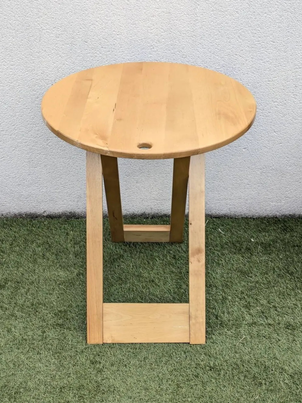 Table pliante design “Suzy” Adrian Reed bois blond vintage 80