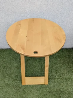 Table pliante design “Suzy” Adrian Reed bois blond vintage 80
