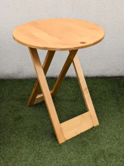 Table pliante design “Suzy” Adrian Reed bois blond vintage 80
