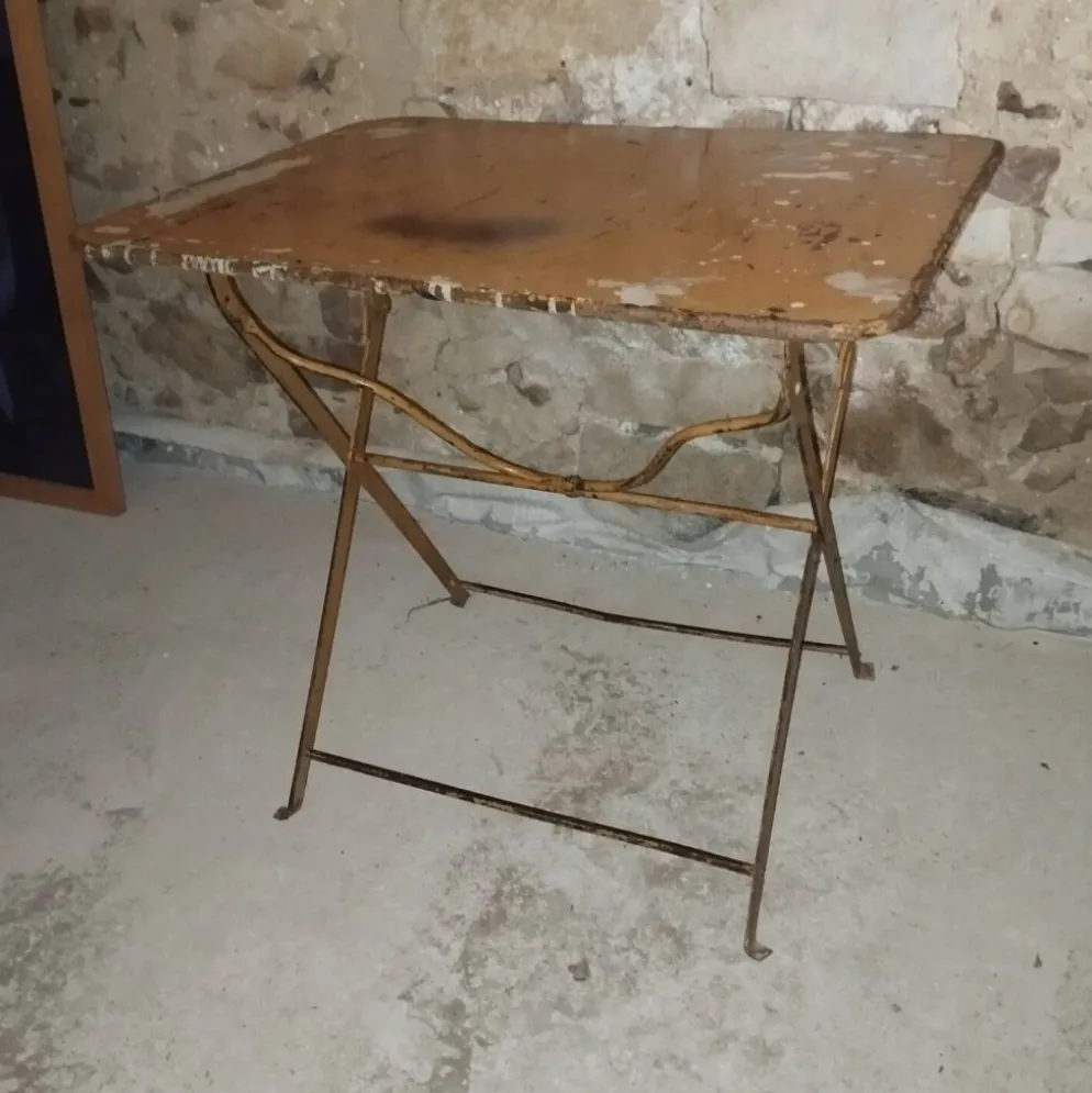 Table pliante fer forgé bistrot jardin