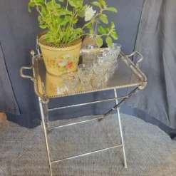 Table pliante métal argenté