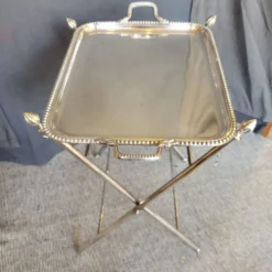 Table pliante métal argenté