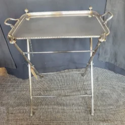 Table pliante métal argenté