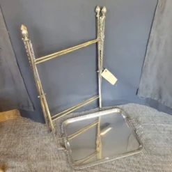 Table pliante métal argenté