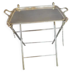 Table pliante métal argenté