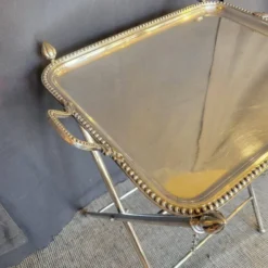 Table pliante métal argenté