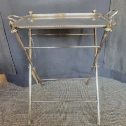 Table pliante métal argenté