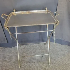 Table pliante métal argenté