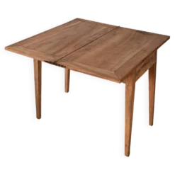 Table portefeuille ancienne extensible en bois massif brut