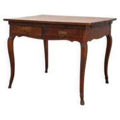 Table provençale française en chêne à deux tiroirs, France, XIXe siècle