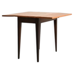 Table à rabats en pin massif scandinave, années 1960