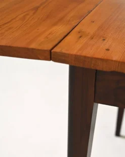 Table à rabats en pin massif scandinave, années 1960