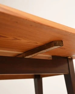 Table à rabats en pin massif scandinave, années 1960