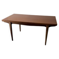 Table rectangulaire à rallonges design scandinave en teck massif