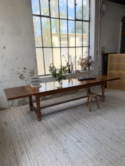 Table repas style drapière noyer 2m5/3m5 1900