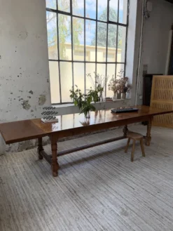 Table repas style drapière noyer 2m5/3m5 1900