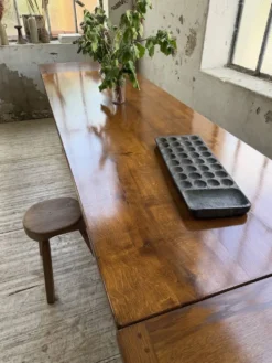 Table repas style drapière noyer 2m5/3m5 1900