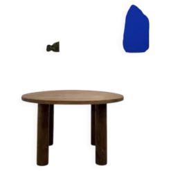 Table ronde années 50 constructiviste noyer