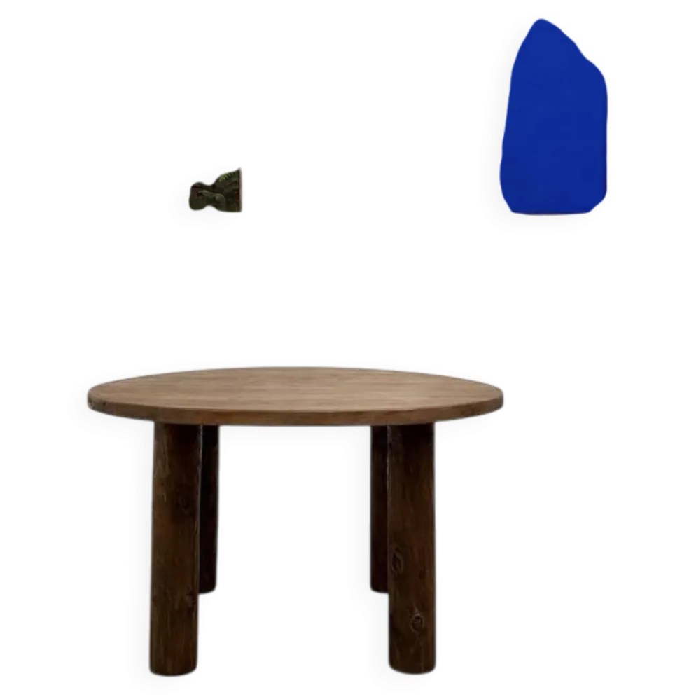Table ronde années 50 constructiviste noyer
