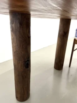 Table ronde années 50 constructiviste noyer