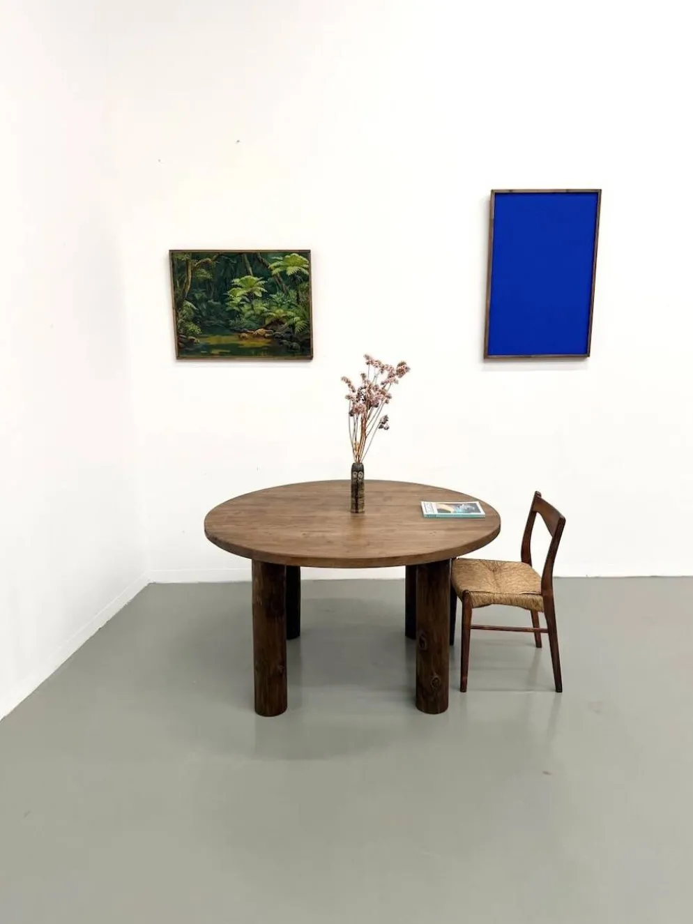 Table ronde années 50 constructiviste noyer