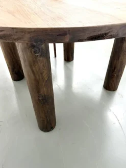 Table ronde années 50 constructiviste noyer