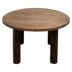 Table ronde années 50 constructiviste noyer