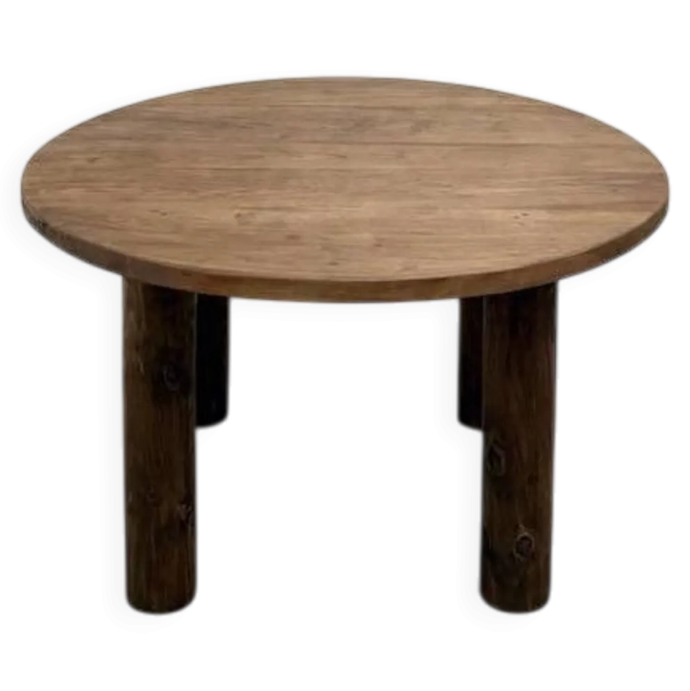 Table ronde années 50 constructiviste noyer